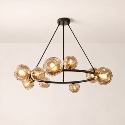 Joan Amber Glass Round Chandelier