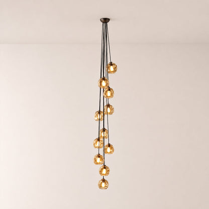 Joan Amber Glass Cascade Pendant