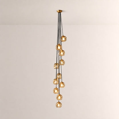 Joan Amber Glass Cascade Pendant