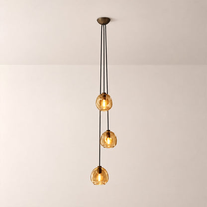 Joan Amber Glass Cascade Pendant
