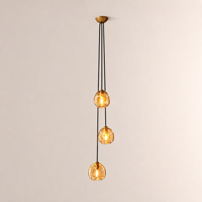 Joan Amber Glass Cascade Pendant