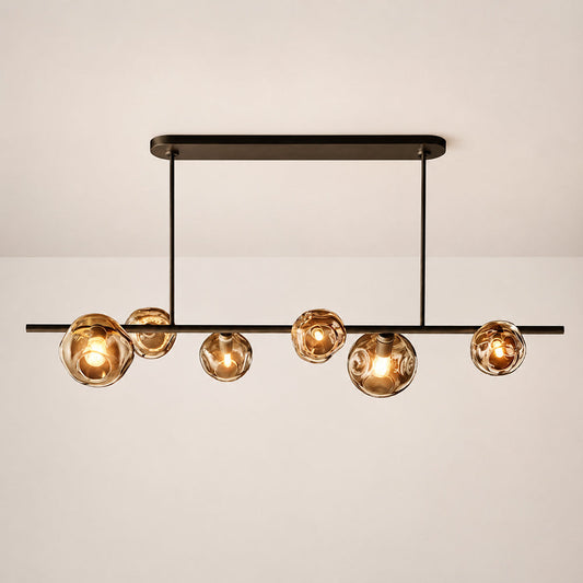 Joan Amber Glass Linear Chandelier
