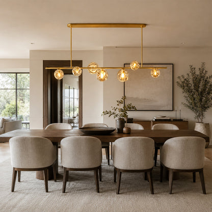 Joan Amber Glass Linear Chandelier
