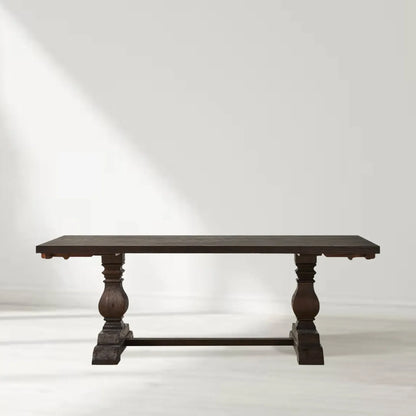 Kenway Handcrafted Double Pedestal Trestle Dining Table