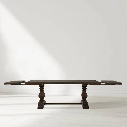 Kenway Handcrafted Double Pedestal Trestle Dining Table