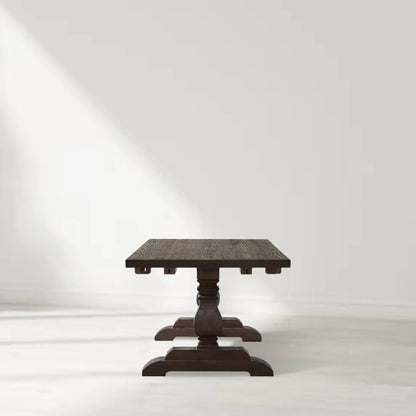 Kenway Handcrafted Double Pedestal Trestle Dining Table