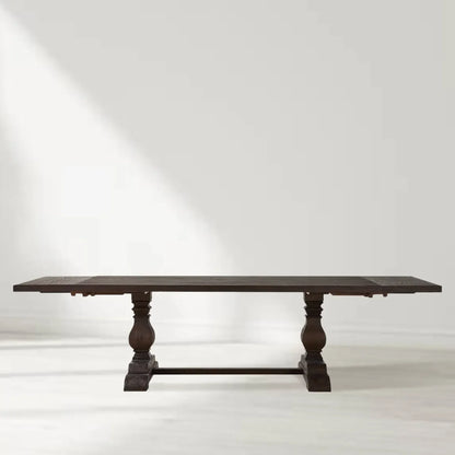 Kenway Handcrafted Double Pedestal Trestle Dining Table