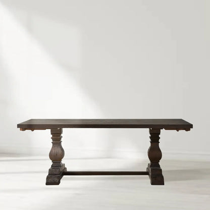 Kenway Handcrafted Double Pedestal Trestle Dining Table