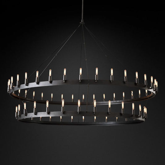 Lalania Vintage Filament 2-Tier Round Chandelier