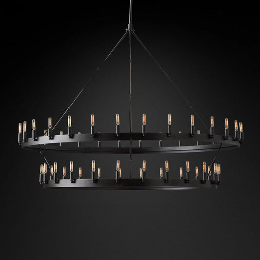 Lalania Vintage Filament 2-Tier Round Chandelier