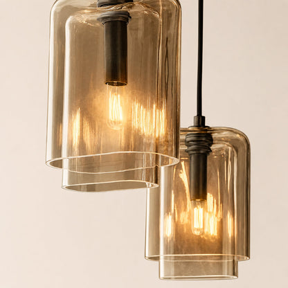 Lecoun Amber Glass Cluster Chandelier