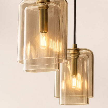 Lecoun Amber Glass Cluster Chandelier