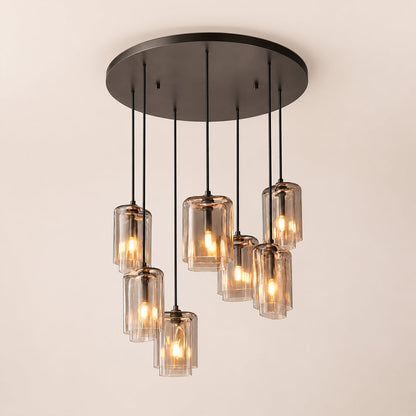 Lecoun Amber Glass Cluster Chandelier