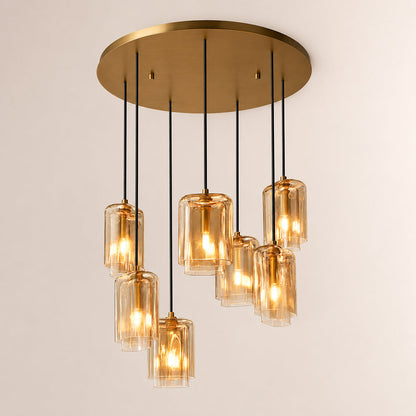 Lecoun Amber Glass Cluster Chandelier