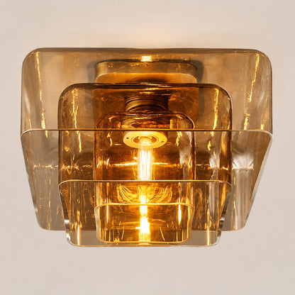 Lecoun Amber Glass Flushmount
