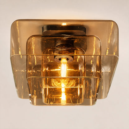 Lecoun Amber Glass Flushmount