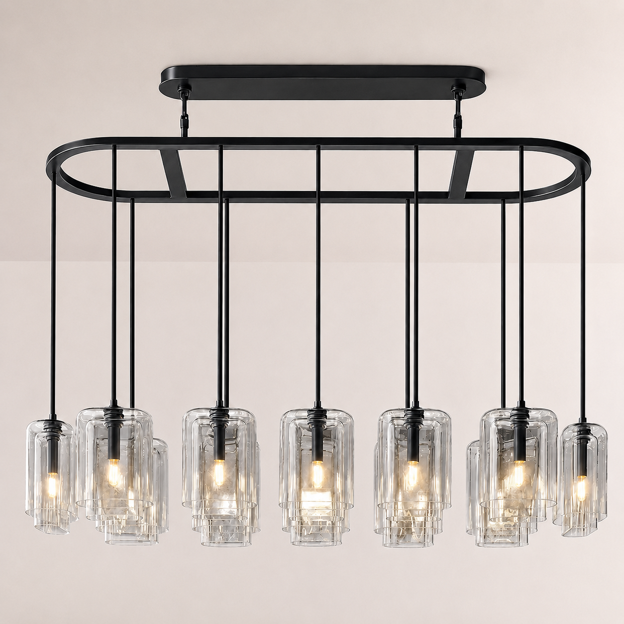 Lecoun Clear Glass Linear Chandelier