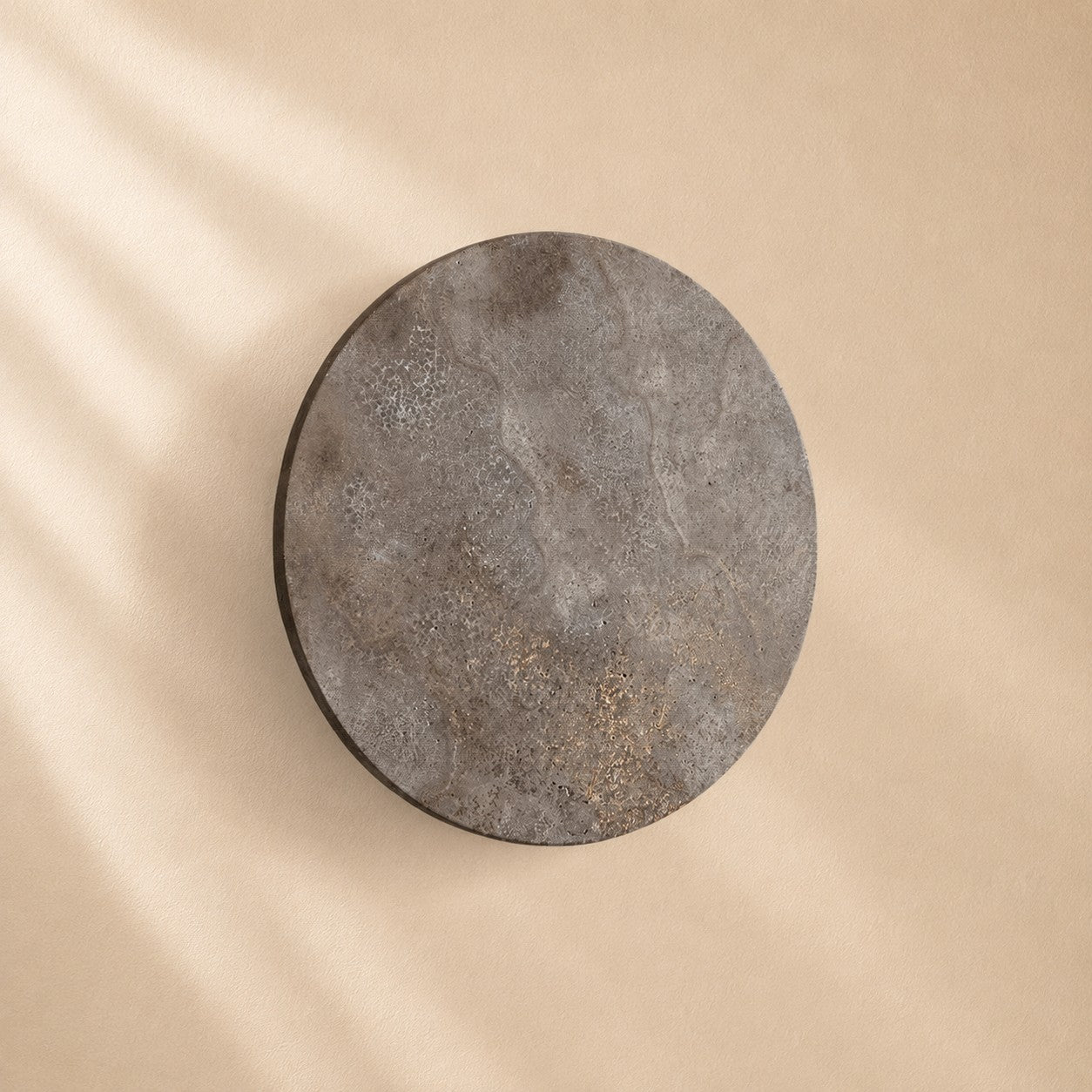 Leif Travertine Disc Outdoor Sconce
