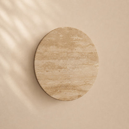 Leif Travertine Disc Outdoor Sconce