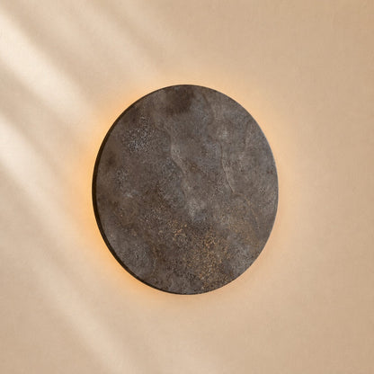 Leif Travertine Disc Outdoor Sconce