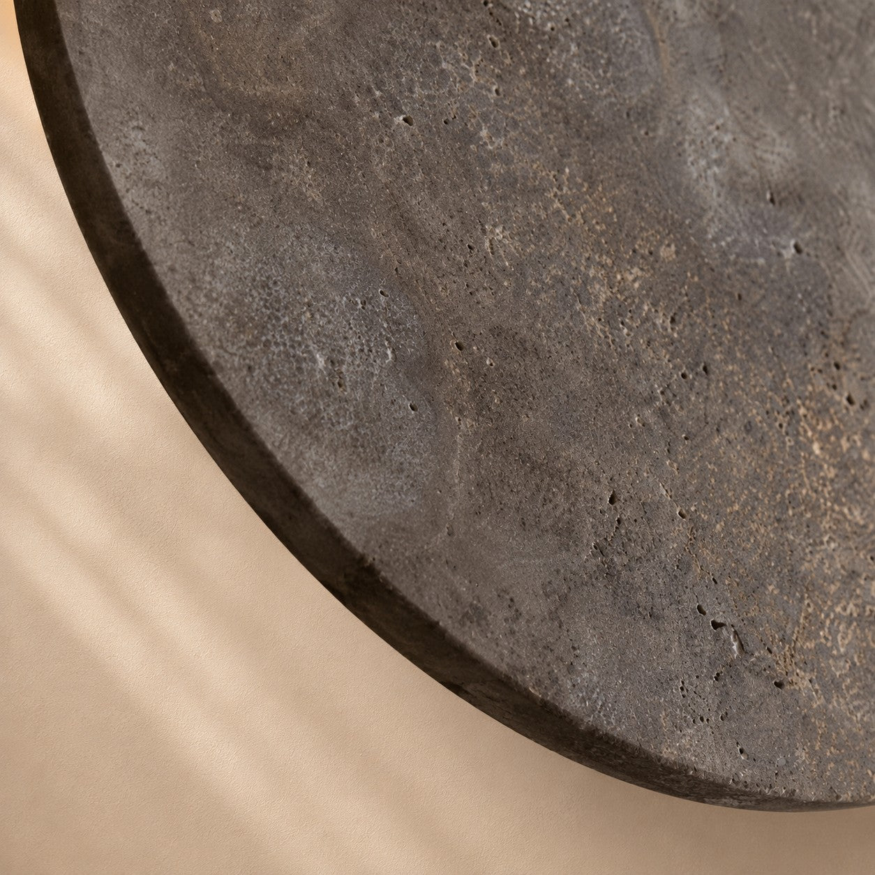 Leif Travertine Disc Outdoor Sconce
