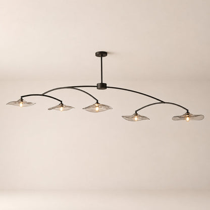 Lillia Smoke Glass Linear Chandelier