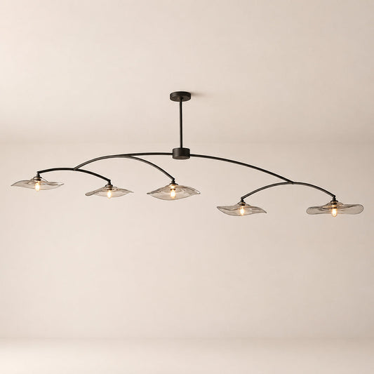 Lillia Smoke Glass Linear Chandelier