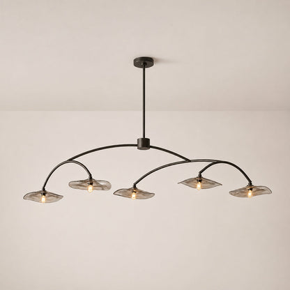 Lillia Smoke Glass Linear Chandelier