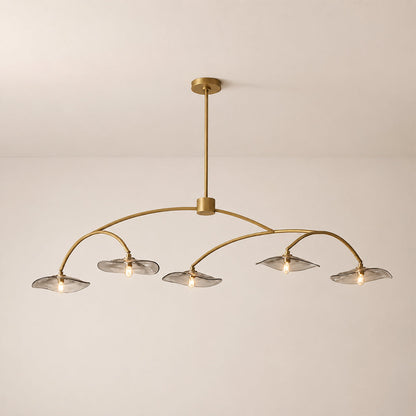 Lillia Smoke Glass Linear Chandelier