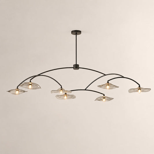 Lillia Smoke Glass Round Chandelier