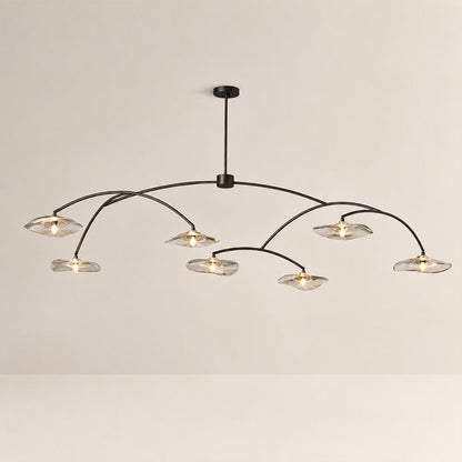 Lillia Smoke Glass Round Chandelier