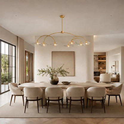 Lillia Smoke Glass Round Chandelier