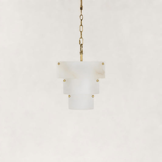 Lumina 3-Tier Hand-Carved Alabaster Chandelier 17.8"D