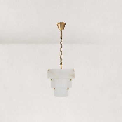 Lumina 3-Tier Hand-Carved Alabaster Chandelier 17.8"D