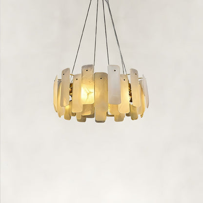 Lunea Circular Alabaster Chandelier 24"D