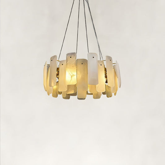 Lunea Circular Alabaster Chandelier 24"D