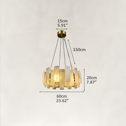 Lunea Circular Alabaster Chandelier 24"D