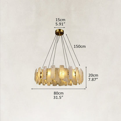 Lunea Circular Alabaster Chandelier 32“D