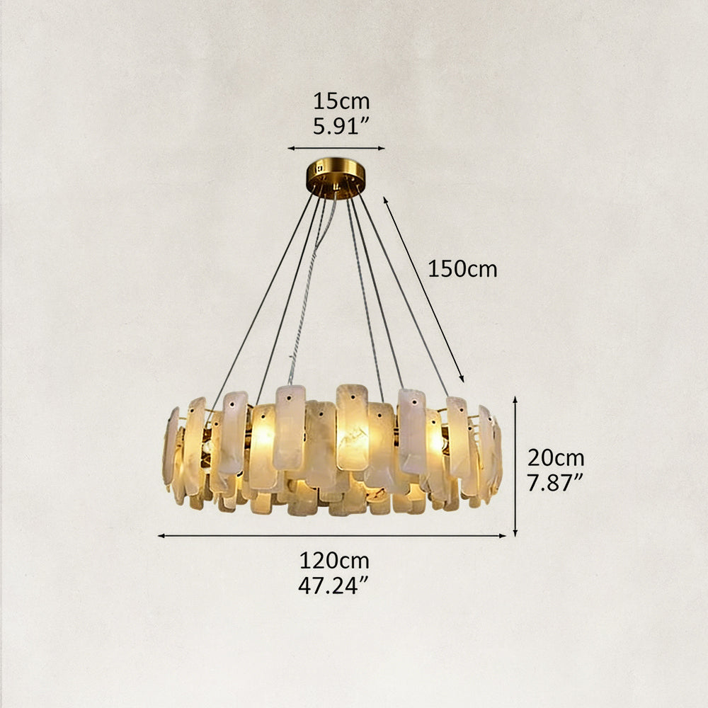Lunea Circular Alabaster Chandelier 48"D