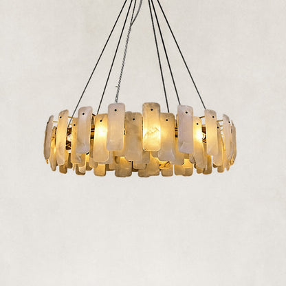 Lunea Circular Alabaster Chandelier 48"D
