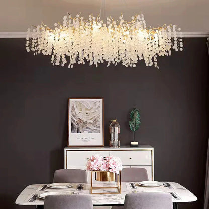 Luxury Branches Crystal Frosted Glass Chandelier