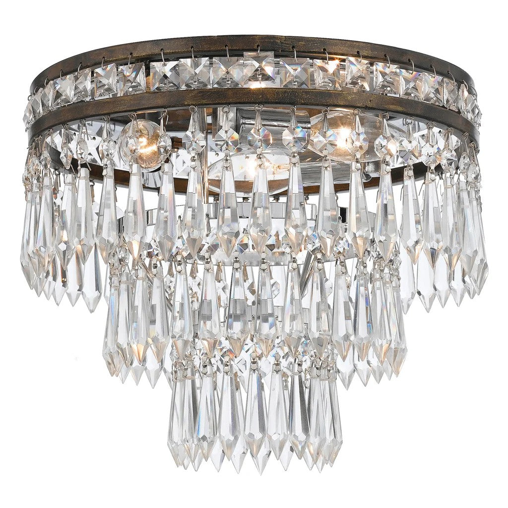 Mercer Flushmount Ceiling Light 12''D 3 Lights