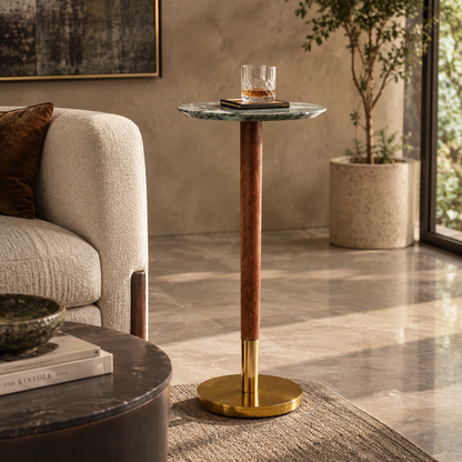 Mid-Century Marble Drink Table (9.5")