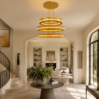 Miracle Luxury Amber Crystal 3-Tired Chandelier