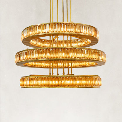 Miracle Luxury Amber Crystal 3-Tired Chandelier