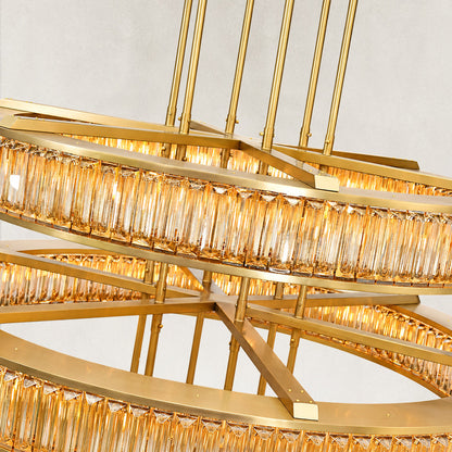 Miracle Luxury Amber Crystal 3-Tired Chandelier