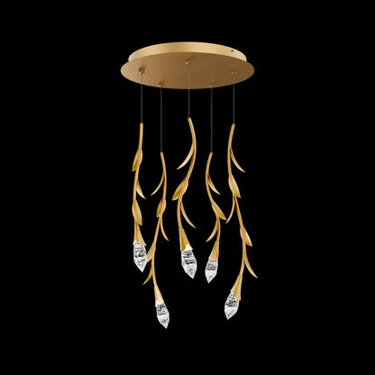 Modern Luxury Floating Branches Floral Crystal Chandelier