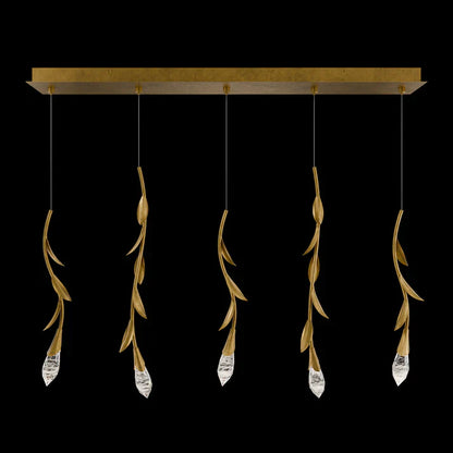 Modern Luxury Floating Branches Floral Crystal Chandelier with Rectangular Canopy