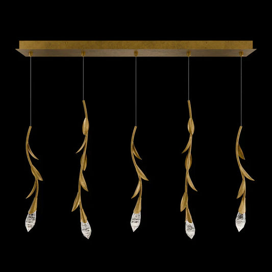 Modern Luxury Floating Branches Floral Crystal Chandelier with Rectangular Canopy