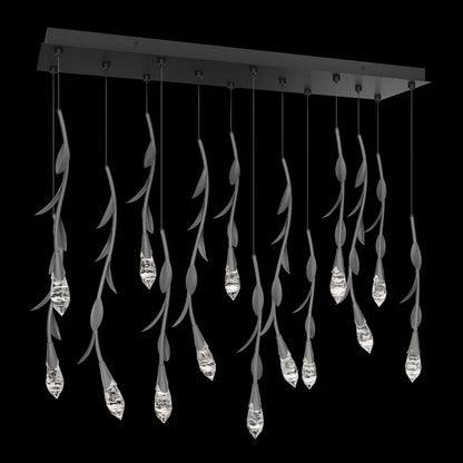 Modern Luxury Floating Branches Floral Crystal Chandelier with Rectangular Canopy